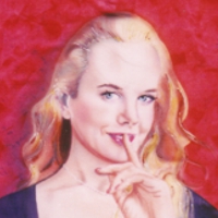 Airbrushed T-shirt Portrait painting of Nicole Kidman by annegrundy.com